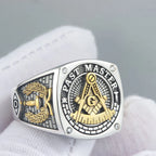 Past Master Masonic Signet Ring — Silver-Tone