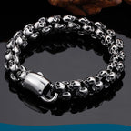 Gothic Skull Bracelet for Men — Stainless Steel, 7.3-9.6 in