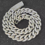 Fashion Miami Cuban Chain Iced Out 15MM Moon Necklace Full Pave Diamonds Long Buckle Necklace Hip Hop Jewelry Necklaces For Men