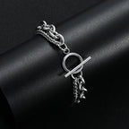 Double Layer Circle OT Buckle Chain Bracelet — Stainless Steel