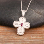 Nidin New Popular Irregular Geometric Cross Shape Inlaid Zircon Charm Pendant Necklace 2 Styles For Women Girl Jewelry Fine Gift