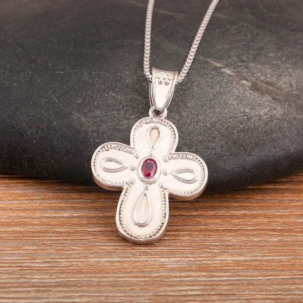 Nidin New Popular Irregular Geometric Cross Shape Inlaid Zircon Charm Pendant Necklace 2 Styles For Women Girl Jewelry Fine Gift