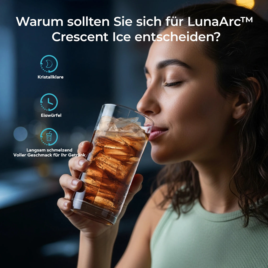 Automatic Countertop Ice Maker – Portable Crescent-Shaped Ice Machine for Home Bars & Beverages | 16 Cubes Every 12