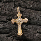 THE BLING KING Shiny Bundled Cross Pendant Necklace For Men Trendy Christian Jesus Cubic Zirconia Choker Rock Party
