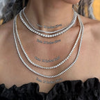 Fashion Jewelry 3mm 4mm 5mm Hip Hop Iced Out Tennis Chain Copper Material Men Rock Necklace Women Bling Zircon Jewelry