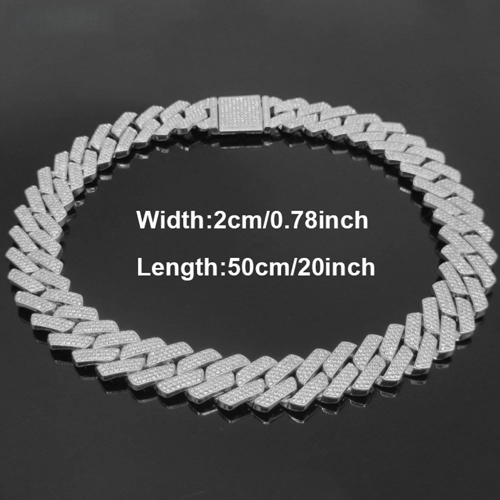 Iced Out 3-Row Cuban Link Necklace