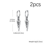 Hip Hop Punk Viking Axe Dangle Earrings for Men, Fashion Celtic Knot Rune Amulet Earrings, Stainless Steel Punk Jewelry