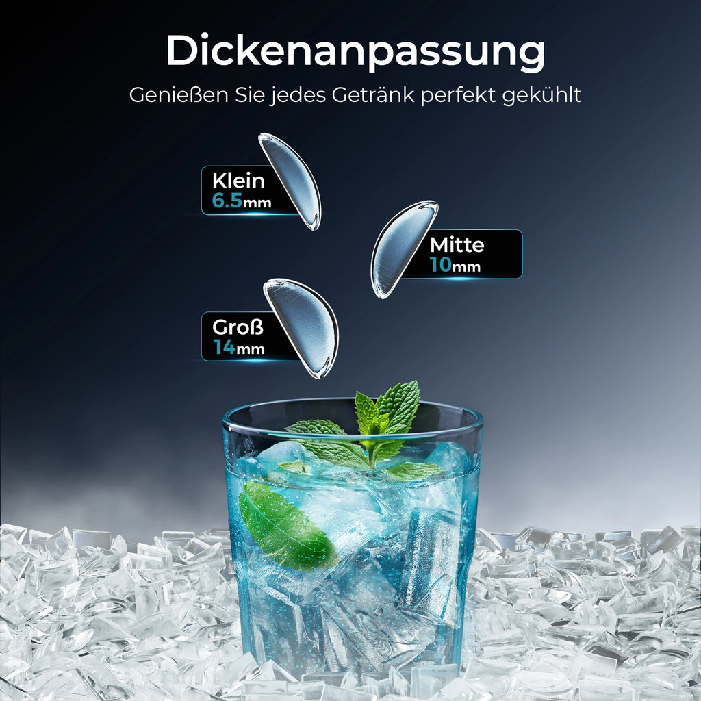 Automatic Countertop Ice Maker – Portable Crescent-Shaped Ice Machine for Home Bars & Beverages | 16 Cubes Every 12