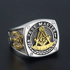 Past Master Masonic Signet Ring — Silver-Tone