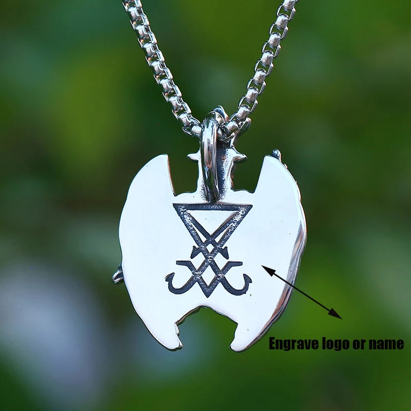 Gothic Satan Goat Stainless Steel Pendant Necklace