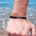 4mm Beach Bead Bracelet — Black-Tone