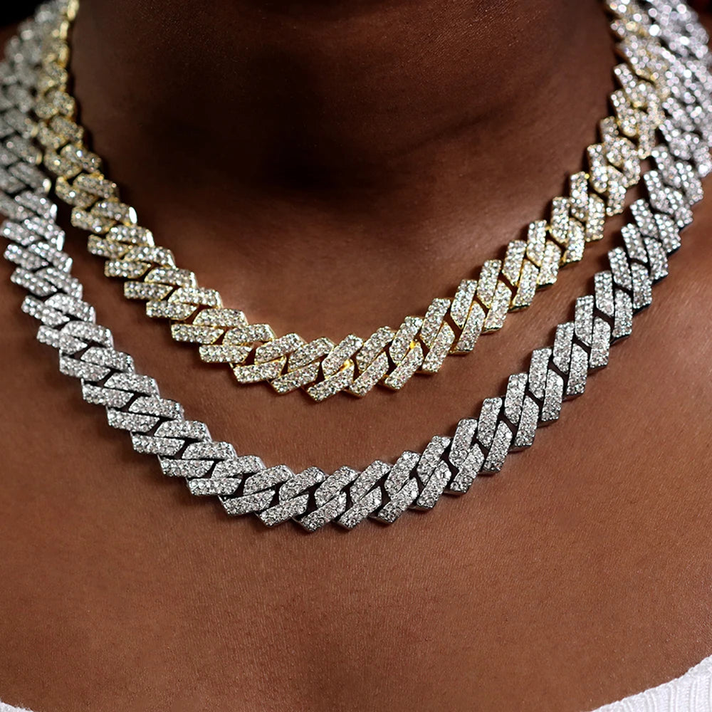 Iced Out Double-Drain Cuban Necklace 20-Inch