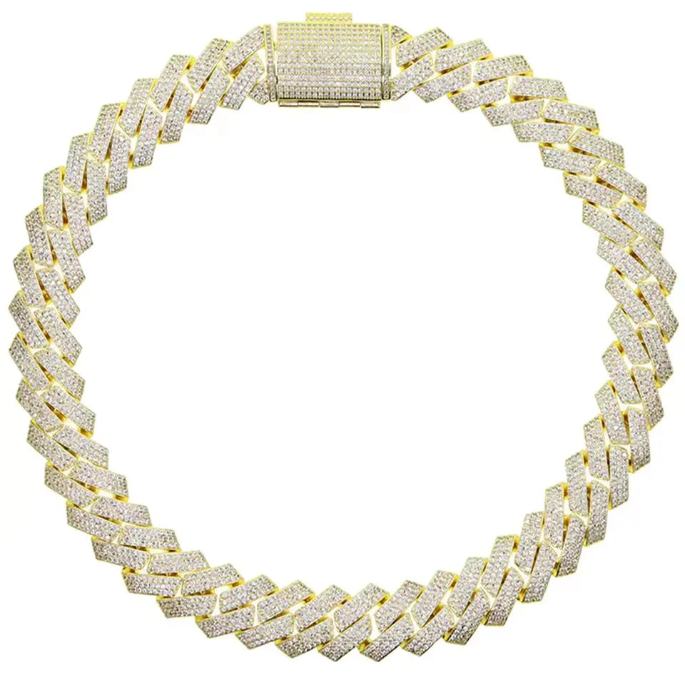 Iced Out Cuban Chain 19mm — Two-Tone