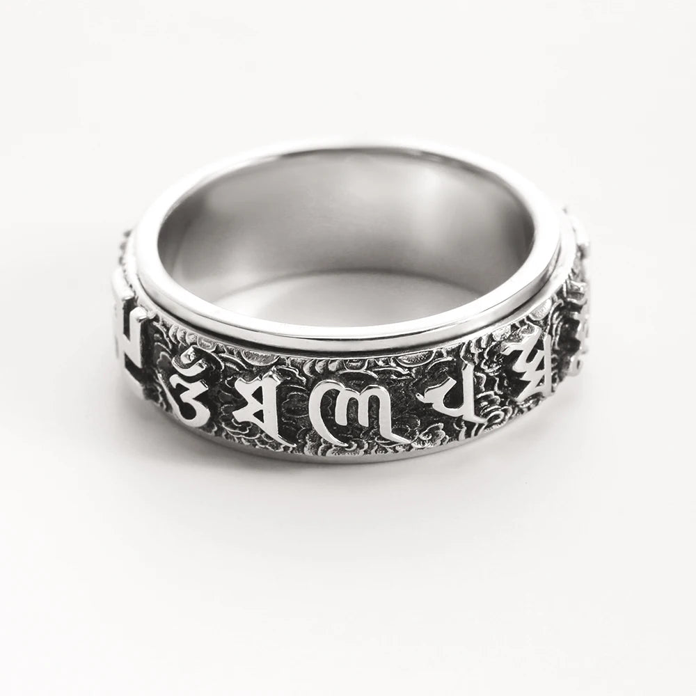 Buddhist Spinner Ring — 925 Silver