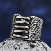 Hammered Viking Stainless Steel Ring