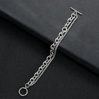 Double Layer Circle OT Buckle Chain Bracelet — Stainless Steel