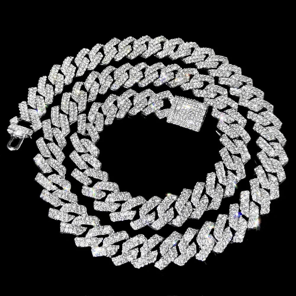 Iced Out Double-Drain Cuban Necklace 20-Inch