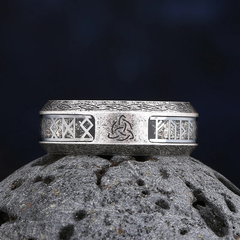 Viking Githic Style Stainless Steel Celtics Knot Ring Men Nordic Trinity Wedding Rings Womens Band  Jewelry Boyfriend Gift