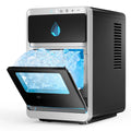 Automatic Countertop Ice Maker – Portable Crescent-Shaped Ice Machine for Home Bars & Beverages | 16 Cubes Every 12