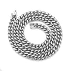 Width 8MM 316L Titanium Steel Miami Crypto Cuban Chain Necklace For Men Fashion Hip Hop Rock Party Jewelry Boyfriend Gift