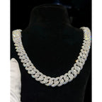 Men's Heavy Luxury Cuban Chain Necklace | Hip Hop Rapper Style with Moissanite, Durable 18K Gold Plated Goldene Metal