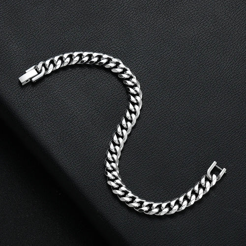 8mm Cuban Chain Bracelet — Black Gold