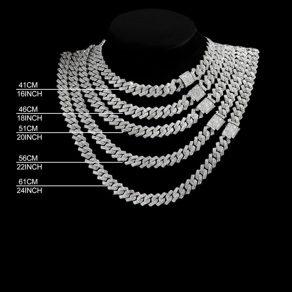 Iced Out Double-Drain Cuban Necklace 20-Inch