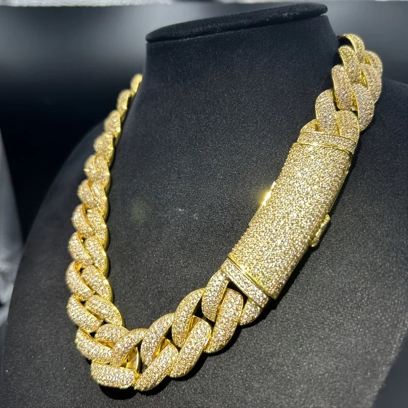 1pc 15mm Long Miami Cuban Link Hip-hop Rap Style Necklace Accessory, for Teenager, Rap Fashion Accessory, Trendy Hip Hop Chain,