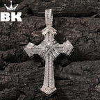 THE BLING KING Shiny Bundled Cross Pendant Necklace For Men Trendy Christian Jesus Cubic Zirconia Choker Rock Party