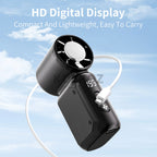 Portable Mini Fan, 199 Speed USB Rechargeable Handheld Ice Cooling Fan with LED Display for Makeup, Travel Summer Gift