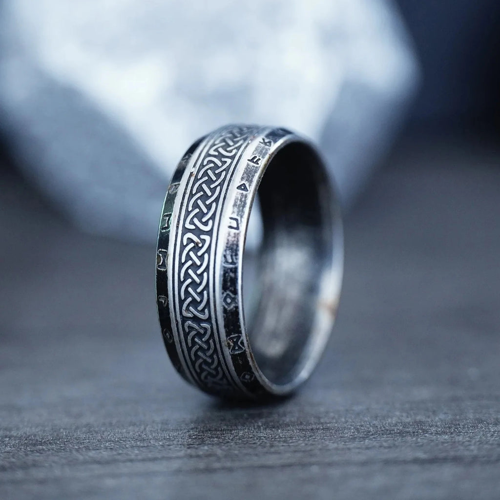 Vintage Odin Norse Viking Celtic Knot Rings For Men Women Fashion Stainless Steel Tree Of Life Rings Retro Amulet Rune Jewelry