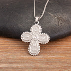 Nidin New Popular Irregular Geometric Cross Shape Inlaid Zircon Charm Pendant Necklace 2 Styles For Women Girl Jewelry Fine Gift