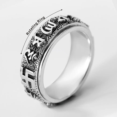 Buddhist Spinner Ring — 925 Silver