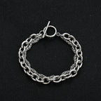 Double Layer Circle OT Buckle Chain Bracelet — Stainless Steel