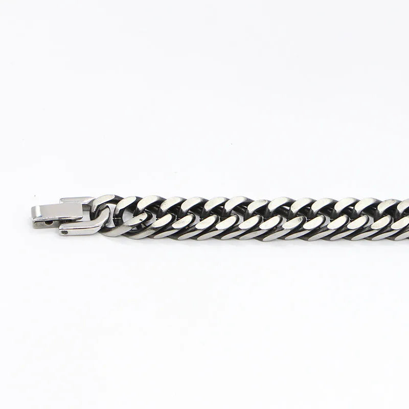Cuban Link Bracelet Men’s Stainless Steel Chain Bracelet, Cuban Men Jewelry, Gift for Him
