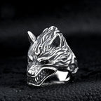 5 Styles Vintage Punk Wind Wolf Bull Ring Lizard Spartan Mask Rings Rock Hip Hop Men's Ring Jewelry Drop Shipping