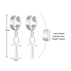 Cross Mini Huggie Hoop Earring — Stainless Steel