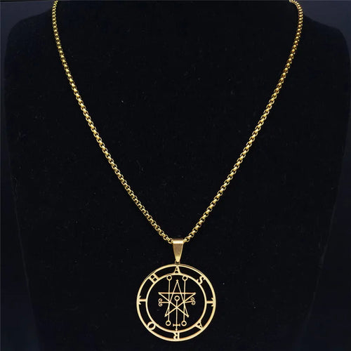 Astaroth Sigil Gold Pendant Necklace — Stainless Steel
