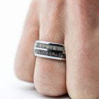 Fashion 8mm Deer Antler Black Titanium Stainles Steel Rings For Men Women Forest Elk Antler Ring Wedding Ring Men Wedding Band
