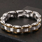 Gold Color Stainless Steel Men's Bracelets 11MM Chain Bracelet for Man Homme Men's Jewelry Best Friends Birthday Gifts