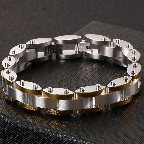 11mm Gold Chain Bracelet 20-21.5cm — Stainless Steel