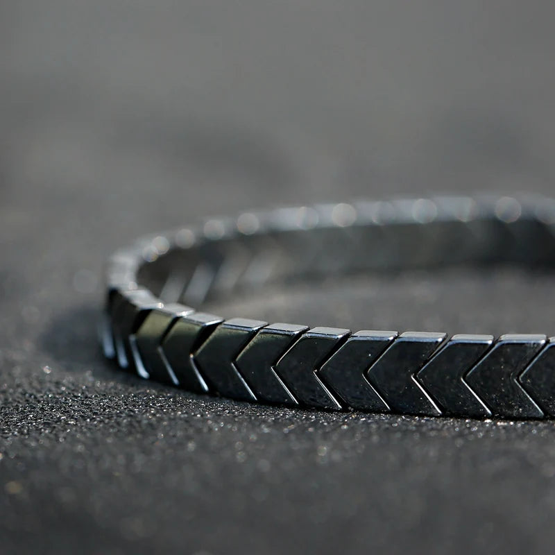 New Arrow Hematite Elastic Bracelet Men Jewelry Armband Heren Fashion Beaded Yoga Bracelet Women Bileklik