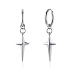 Silver Paperclip Hoop Earrings — Stainless Steel