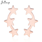 Punk Open Star Stud Earrings Everyday Wear — Stainless Steel