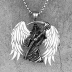 Grim Reaper Scythe Skull Pendant — Stainless Steel