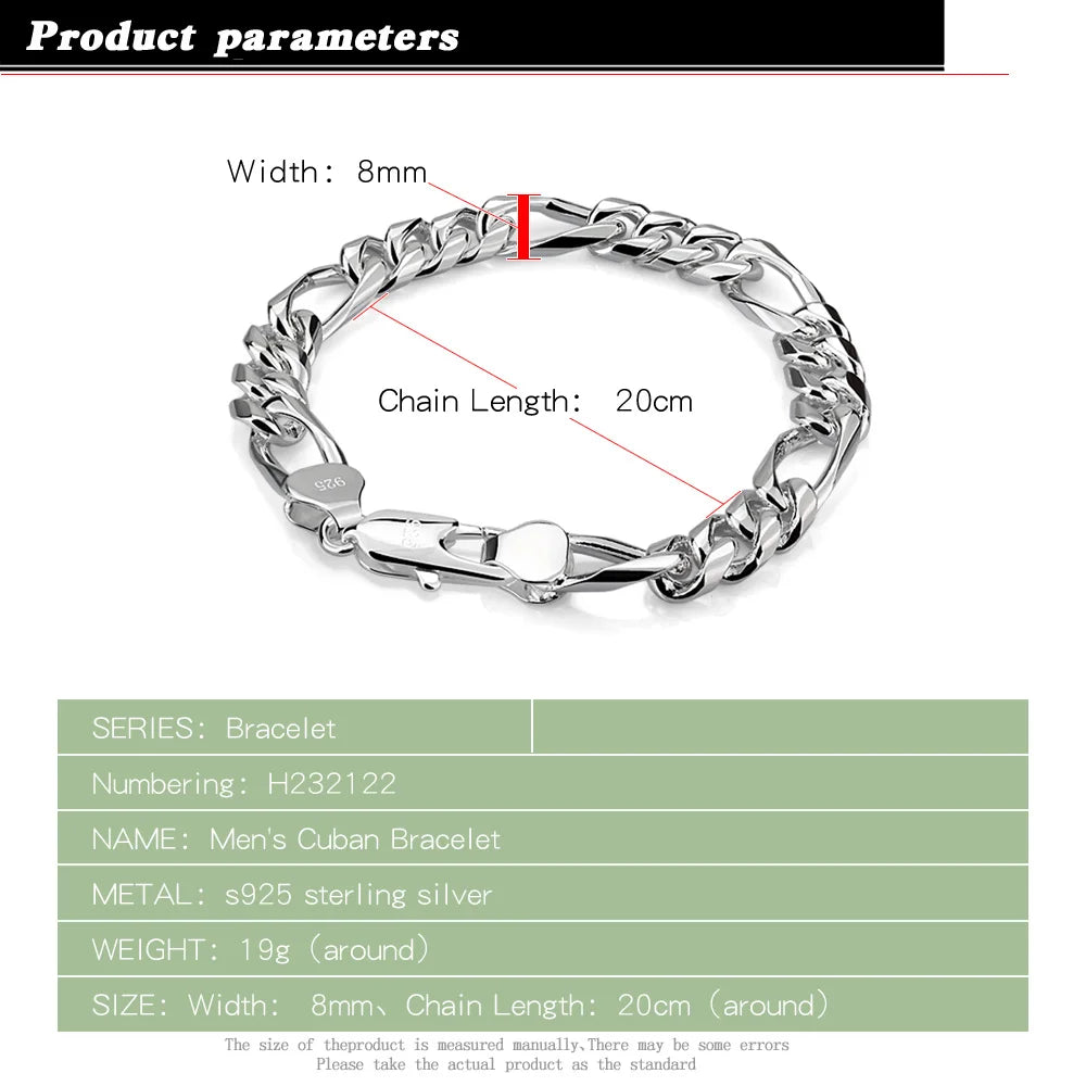 Punk Link Chain Bracelet in Silver Tone Color