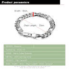 Punk Link Chain Bracelet in Silver Tone Color
