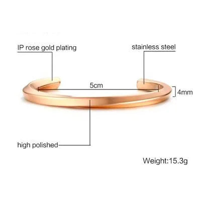 Silver Mobius Cuff Bangle Bracelet — Stainless Steel