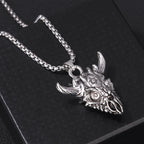 Demon Fang Mask Pendant Necklace — Two-Tone Color