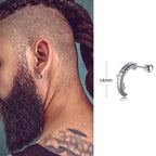 Silver Paperclip Hoop Earrings — Stainless Steel